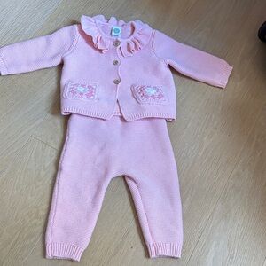 Little Me Pink Knit Matching Set
